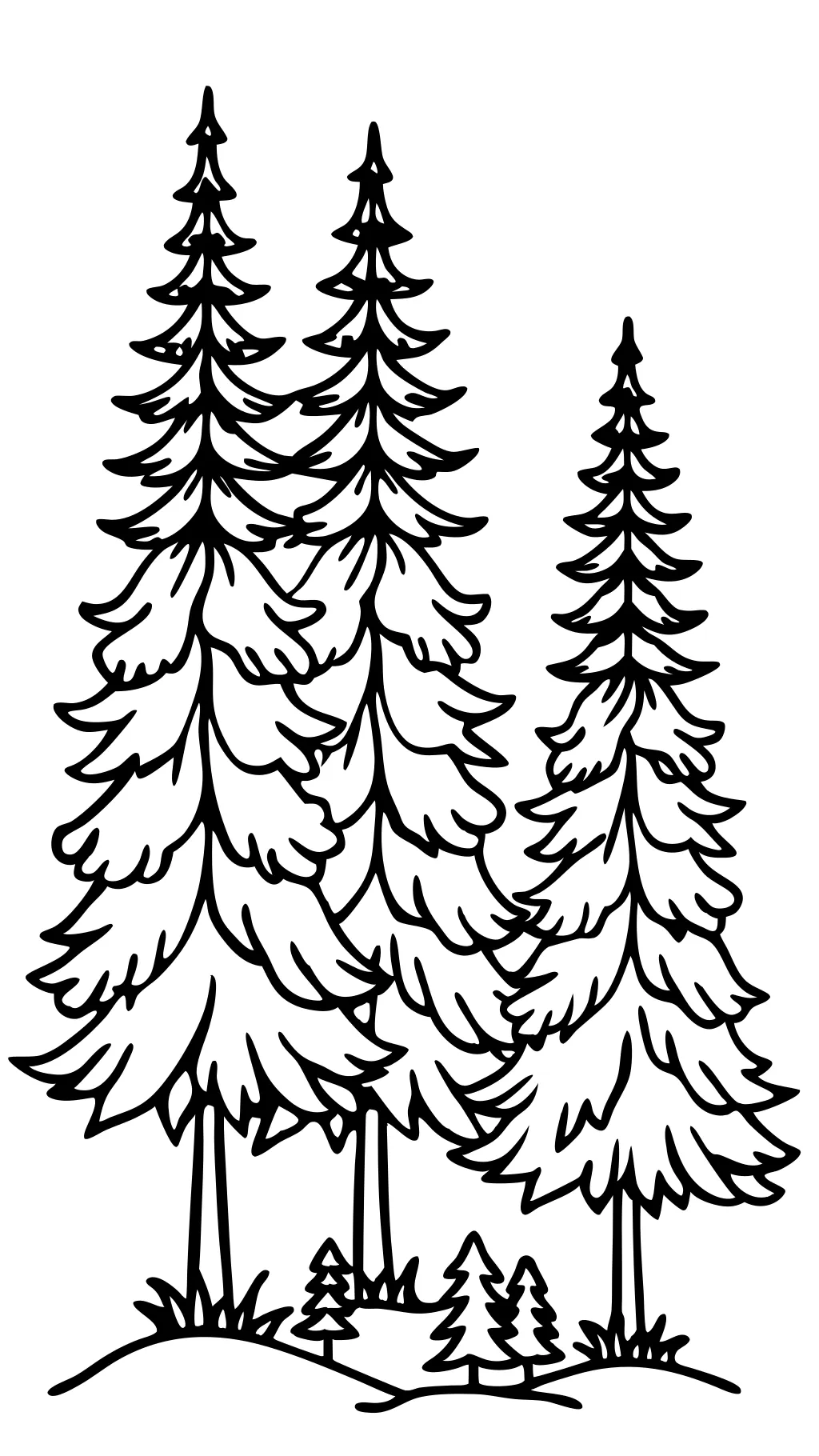 coloring pages of pine trees